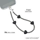 Black Heart Phone Charm