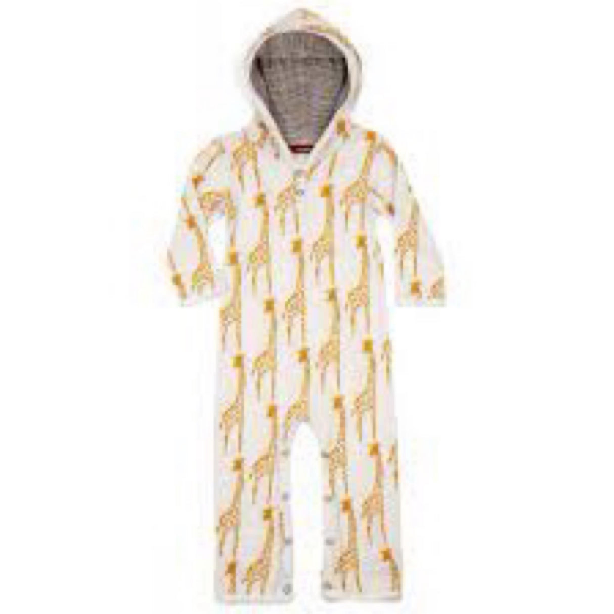 Hooded romper 6/12 M yellow giraffe