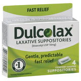 Dulcolax Alivio Rápido Laxante Estimulante Medicado 4 Supositorios