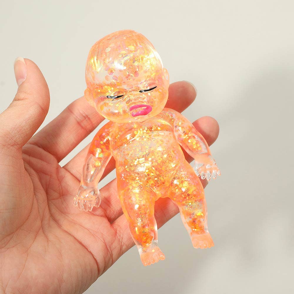 24PCS - Glittered Figure Doll Squeeze Squishy Stress Relief Toy