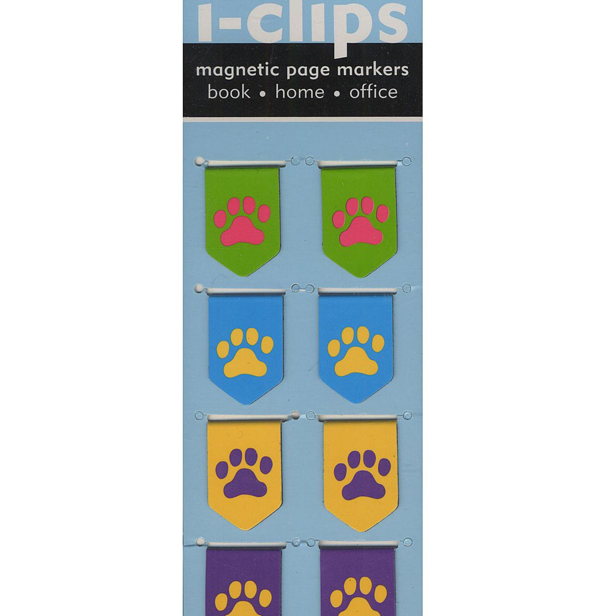 Pawprints i-clips Magnetic Page Markers (Set of 8 Magnetic Bookmarks) by Peter Pauper Press Inc.