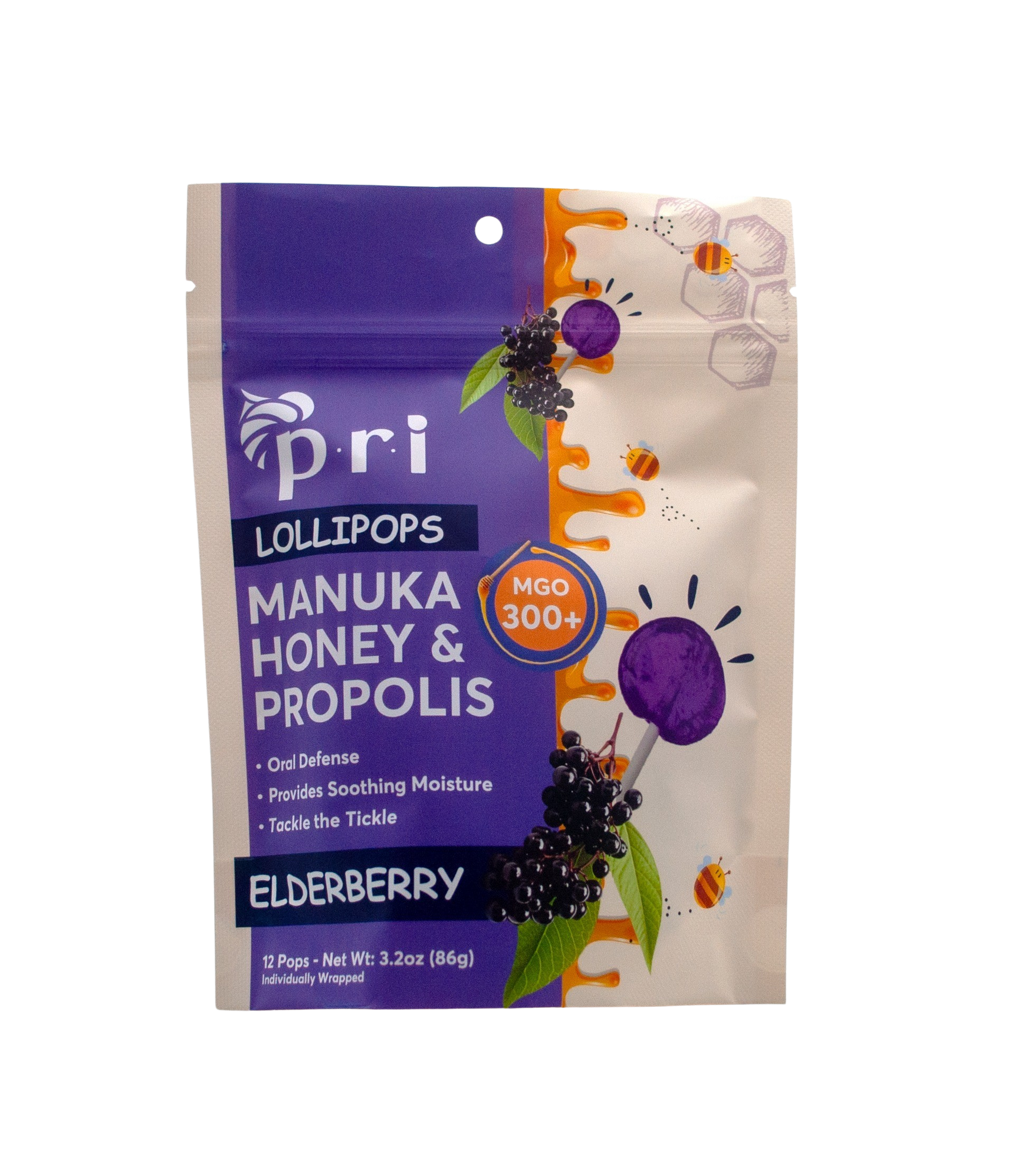 Manuka Health Manuka Honey Propolis Lollipop, Elderberry