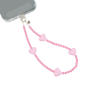 Pink Heart Phone Charm