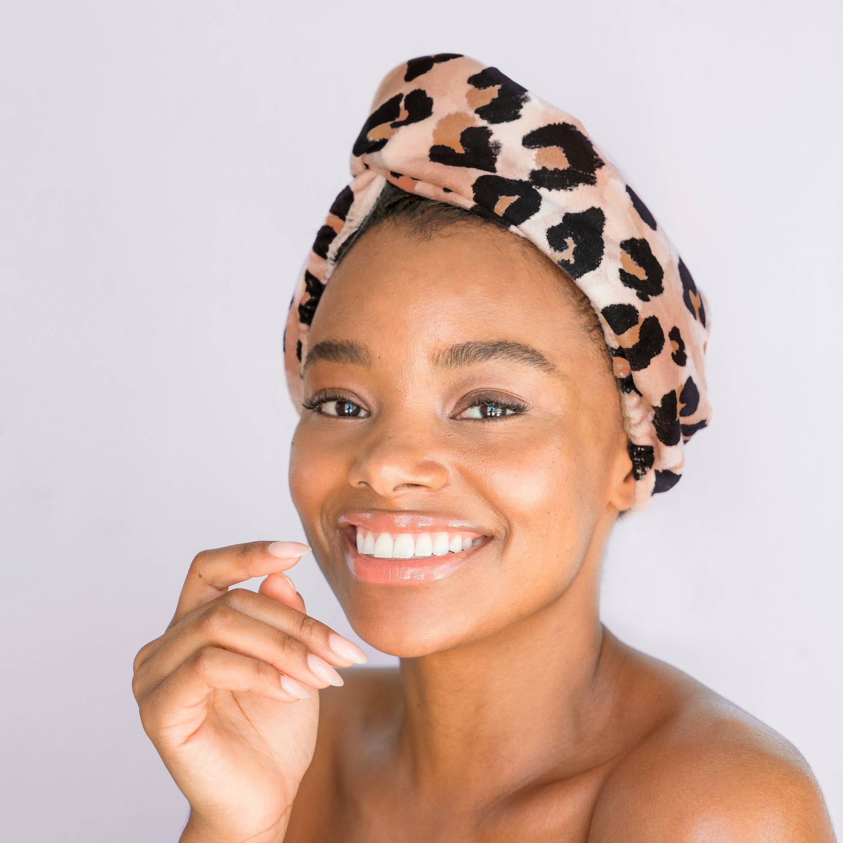 KITSCH Quick Dry Hair Towel - Leopard - Image 4