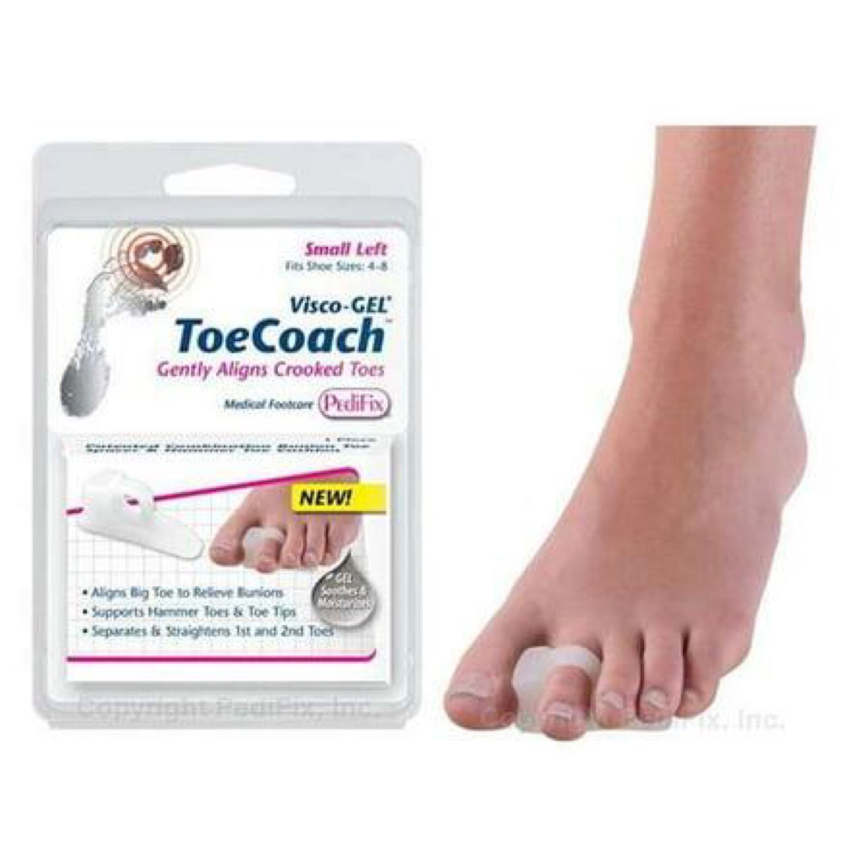 Pedifix Visco-Gel Crooked Toe Coach Spacer / Cushion Small Right 1/Pk