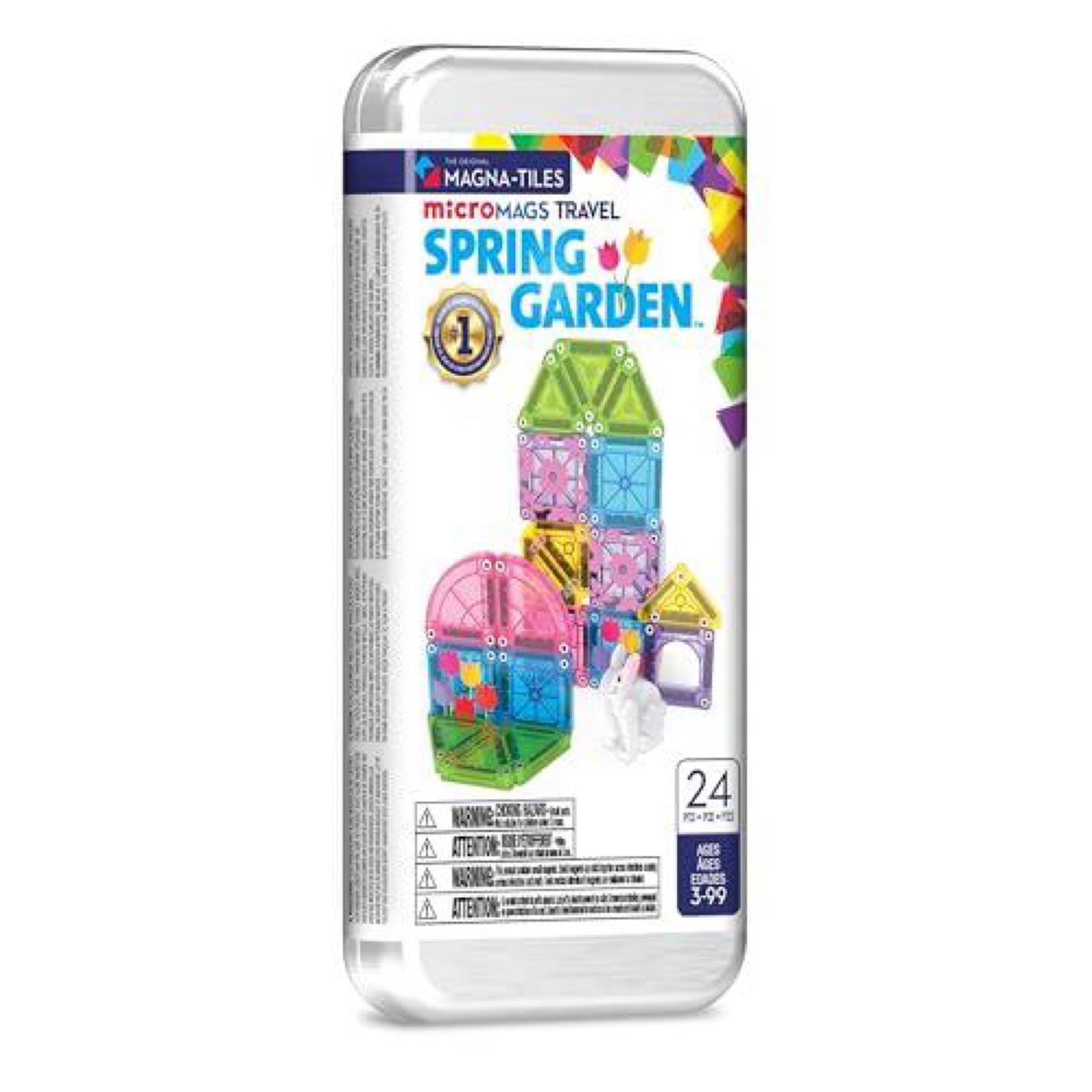 Magna-Tiles Micromags 24-Piece Spring Garden Travel Set