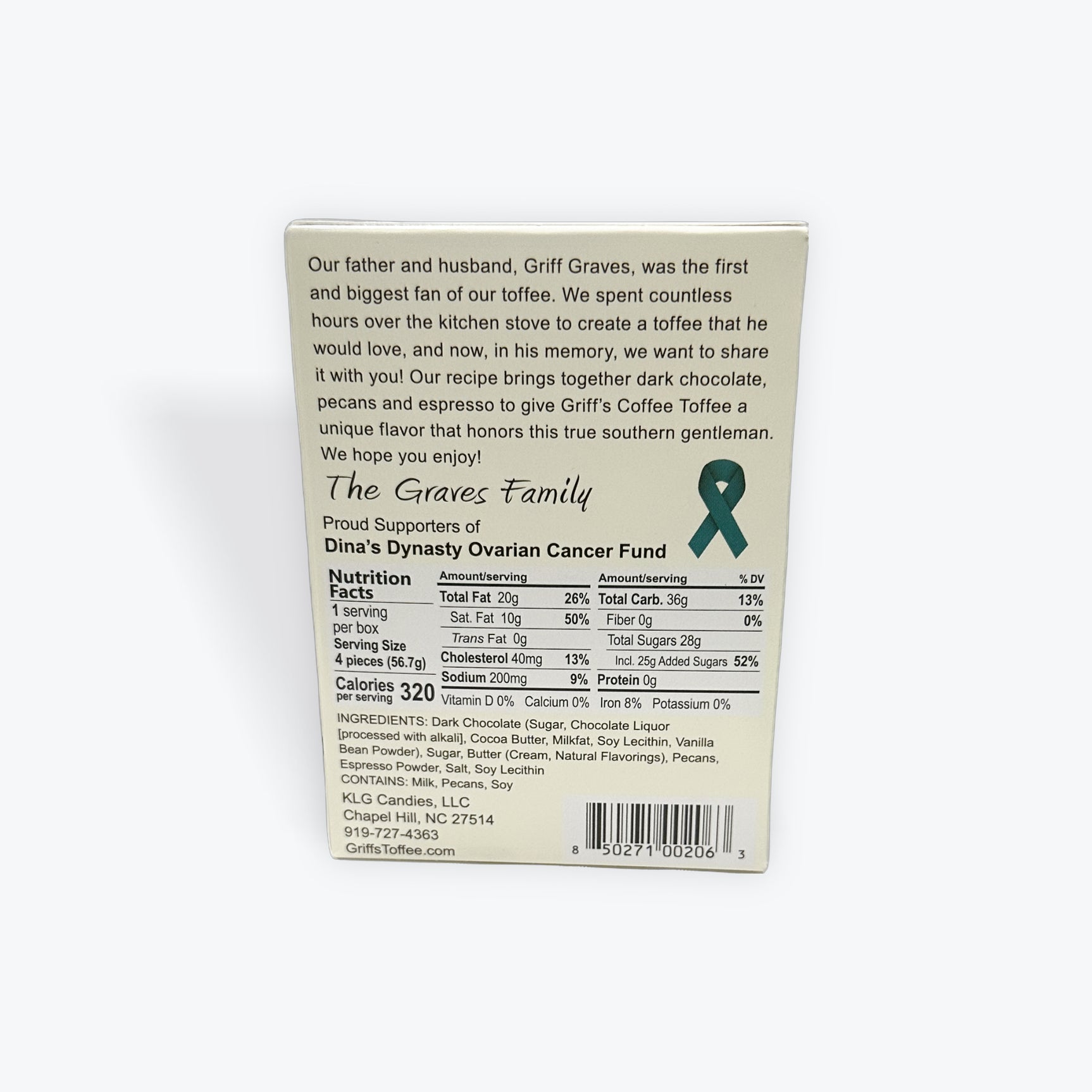 Griff’s Griff's Coffee Toffee - 2oz Dark Chocolate Toffee - Image 2
