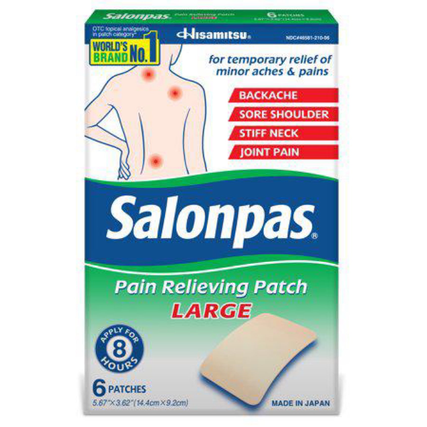 Parches Grandes Salonpas para Aliviar el Dolor