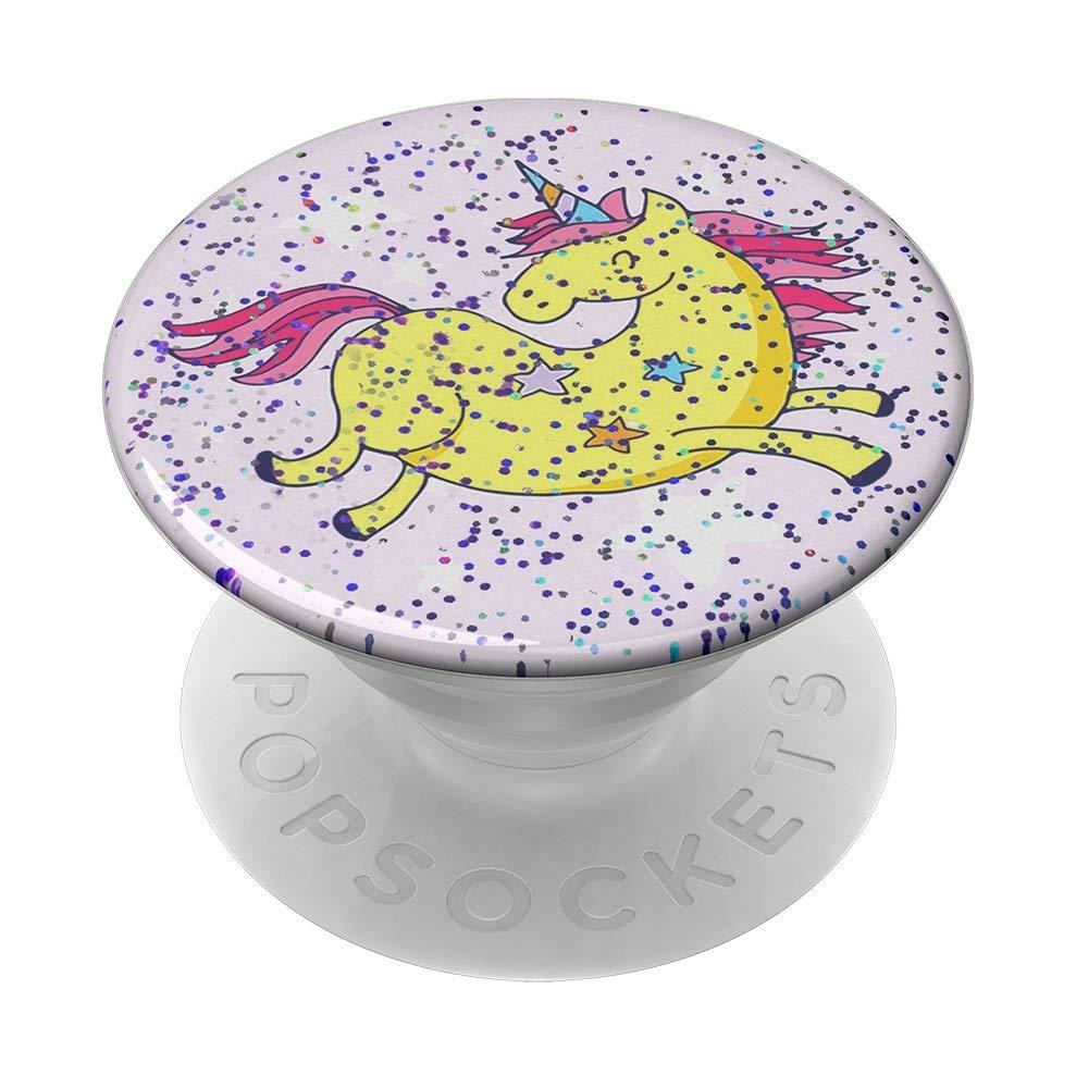 Popsockets Glitter Jumping Unicorn Yellow