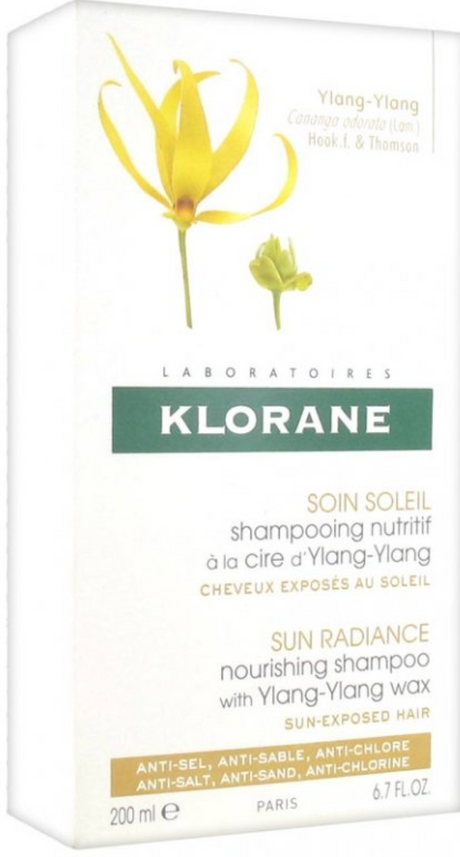 Klorane Sun radiance nourishing shampoo with ylang ylang wax