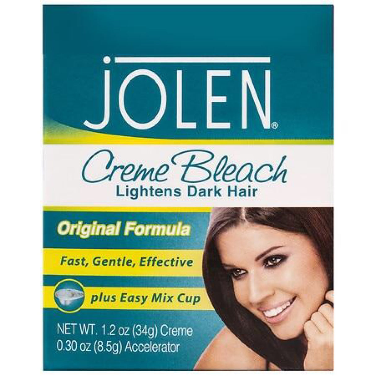 Jolen Creme Bleach Dark Hair Lightener, Original, 1.2 oz Jar