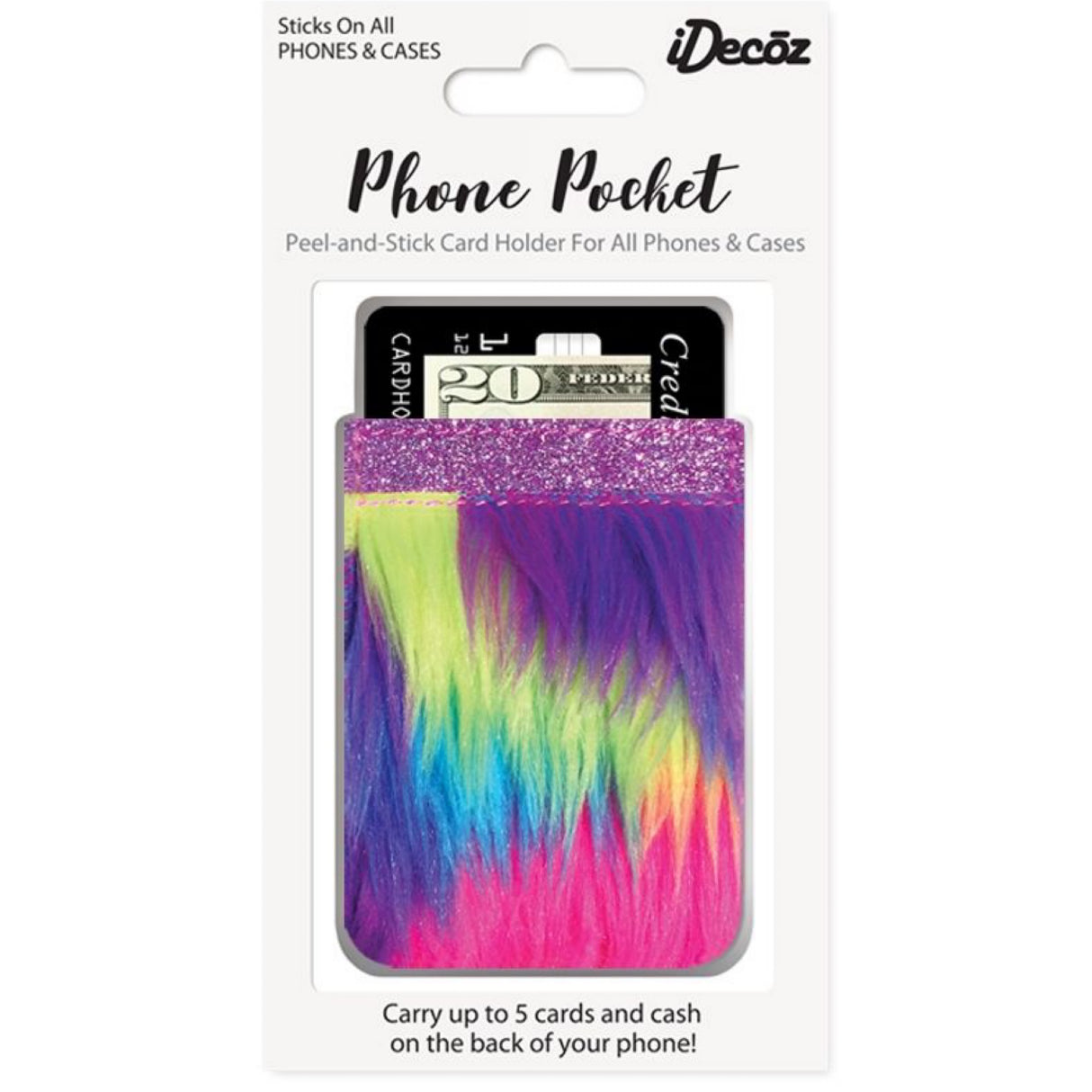 iDecoz Phone Pocket Peel-and-Stick Card Holder Unicorn Fur