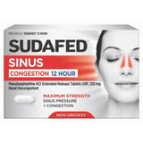 Sudafed sinus congestion 12 hour