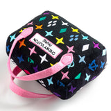 Black Monogram Chewy Vuiton Handbag Squeaker Dog Toy: Small / Mini