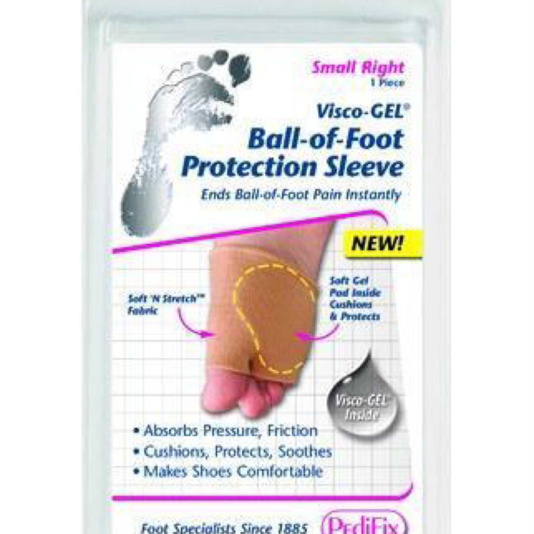 Visco-Gel Ball-of-Foot Protection Sleeve Large Right