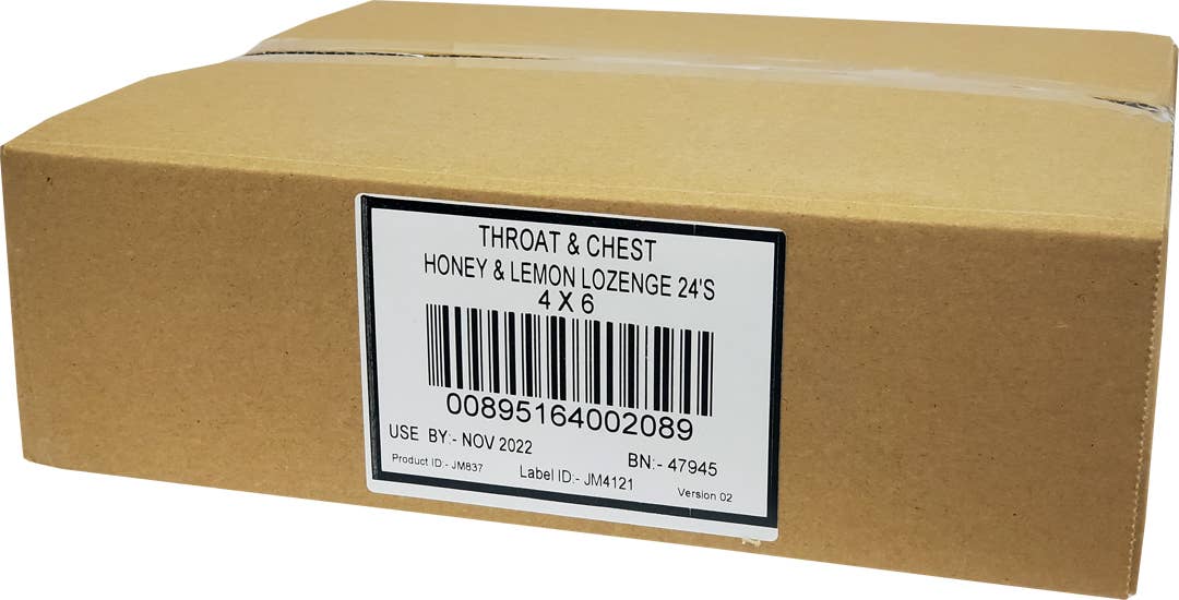 Jakemans Throat & Chest Honey Lemon Lozenges Box - 24 Ct