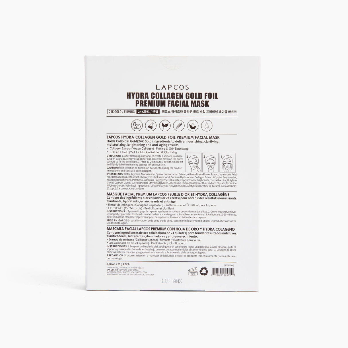24k Gold Foil Premium Face Mask 5-PACK