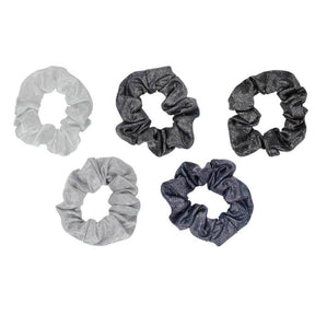 KITSCH Scrunchies Metallic (Black/Gray)