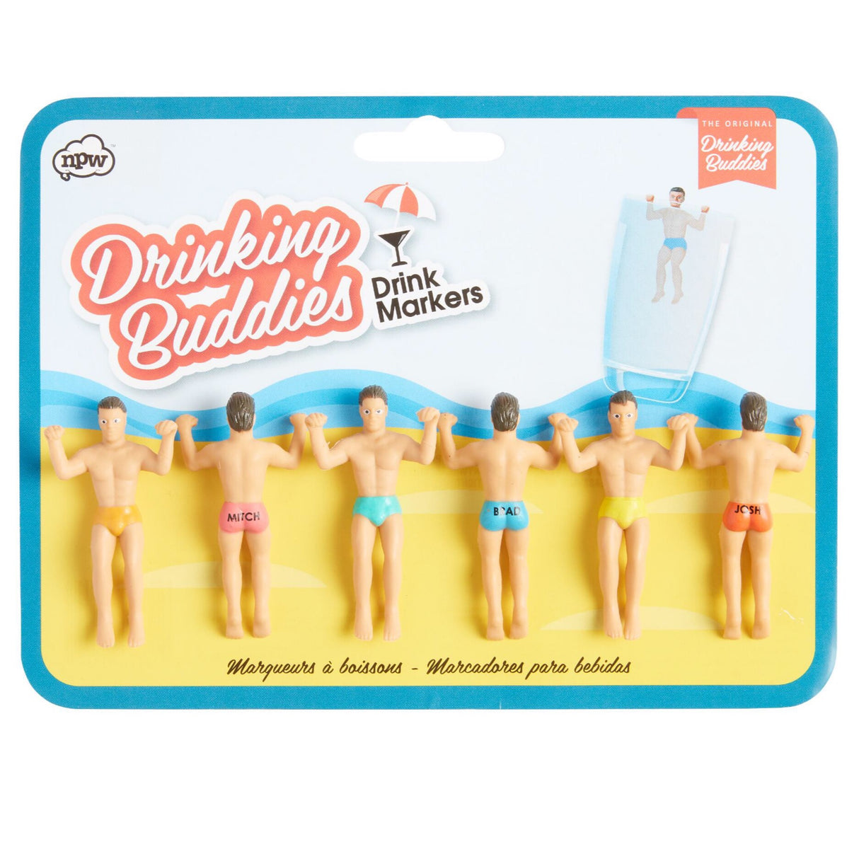 Drinking Buddies Drink Markers BRAND NEW Set of 6 Pack Cocktail Collectibles