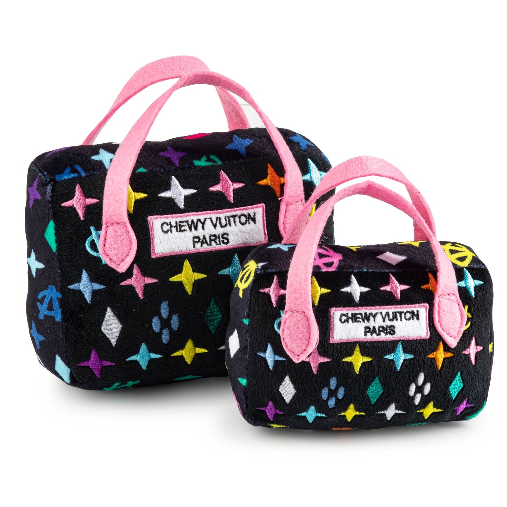 Haute Diggity Dog Black Monogram Chewy Vuiton Handbag Squeaker Dog Toy: Small / Mini - Image 2