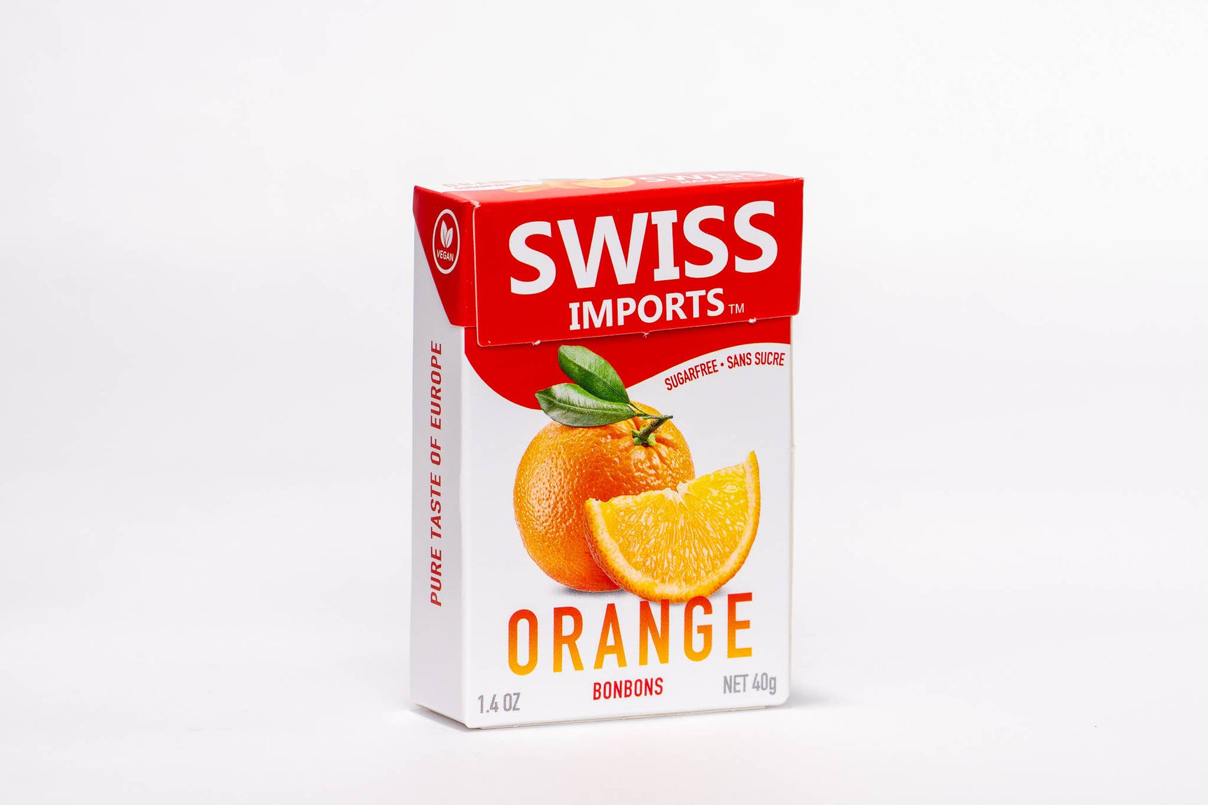 Swiss Imports Bonbons Sugar Free Orange Candy 40g