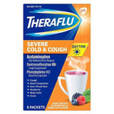 Theraflu Day Time Severe Cold & Cough Berry Infused w/ Menthol Hot Liquid Powder For Cough & Cold Relief