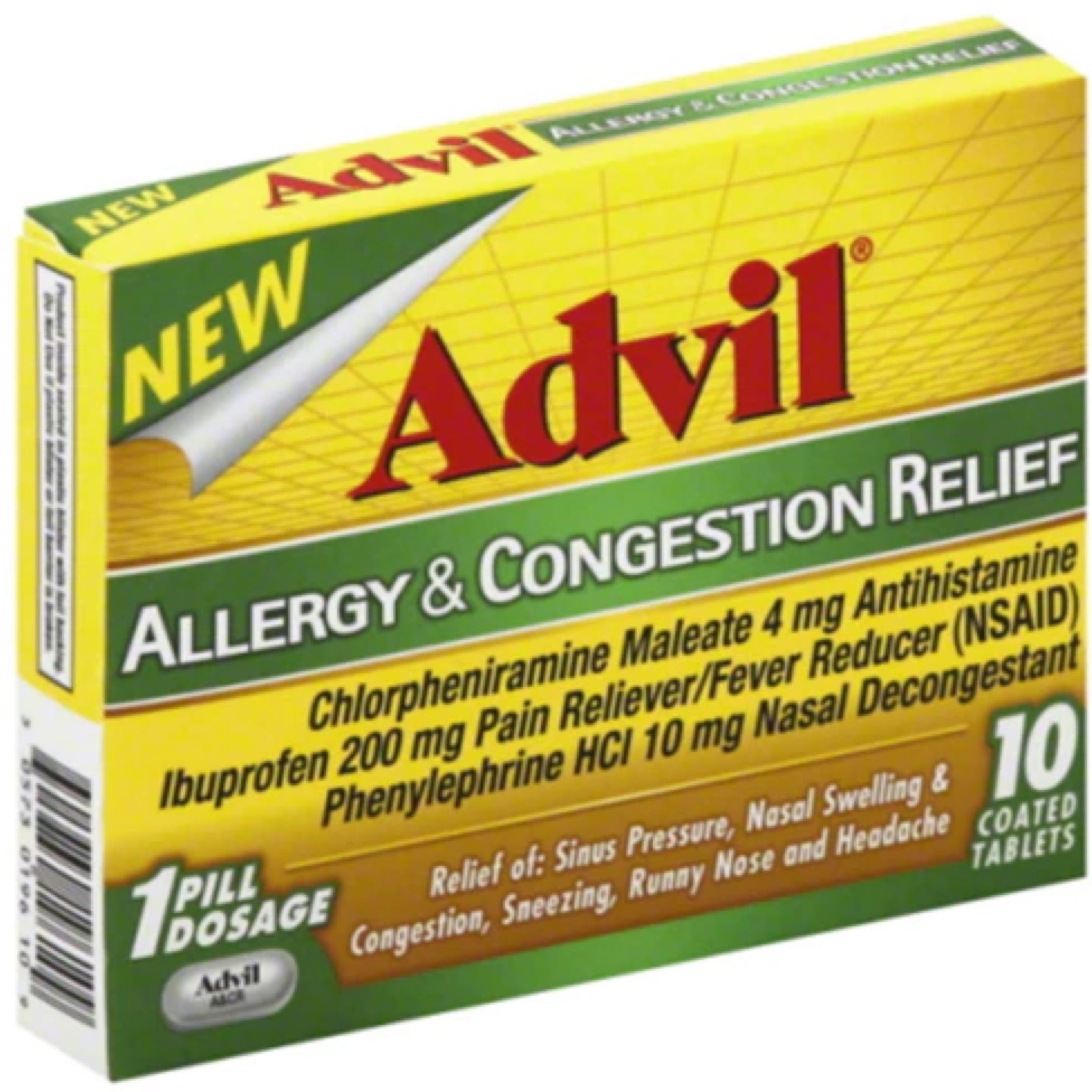 Advil, Allergy & Congestion Relief, 20 Coated Tablets