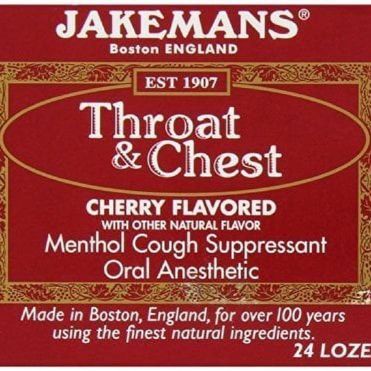 Jakemans Confectioners Jakemans Throat & Chest Cherry Lozenges 24 Ct
