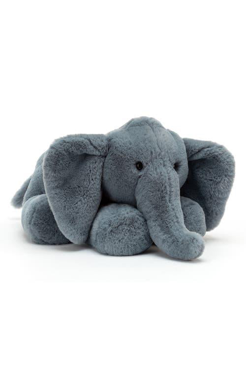 Jellycat Medium Huggady Elephant Stuffed Animal in Blue