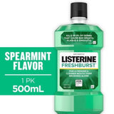 Listerine Freshburst Antiseptic Mouthwash for Bad Breath, Kills 99% of Germs That Cause Bad Breath & Fight Plaque & Gingivitis, ADA Accepted Mouthwash, Spearmint