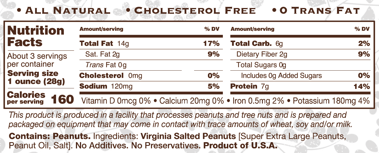 FERIDIES 3oz Printed Barrier Bag Salted Virginia Peanuts - Image 2