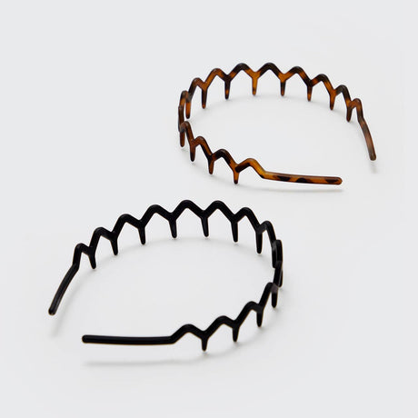 Zig Zag Headband 2pc - Black & Tort - Image 6