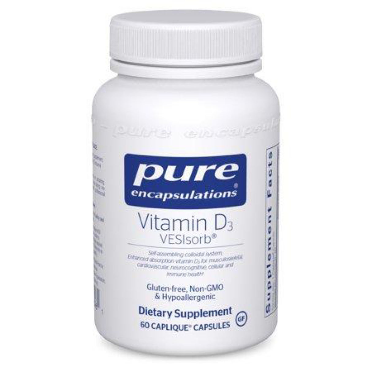 Pure Encapsulations Vitamin D3 Vesisorb | Supplement to Support Bones Heart on Health Prostate Enhanced Vitamin D Absorption* | 60 Caplique Capsules