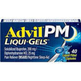 Advil PM Liqui Gels Pain Reliever and Nighttime Sleep Aid Capsules, 40 Count