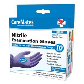 Caremates 01613020 Nitrile Powder Free Gloves, One Size