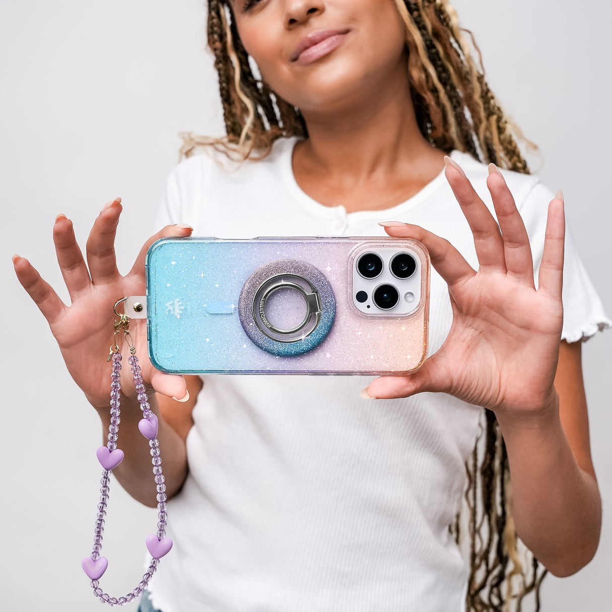 Purple Heart Phone Charm