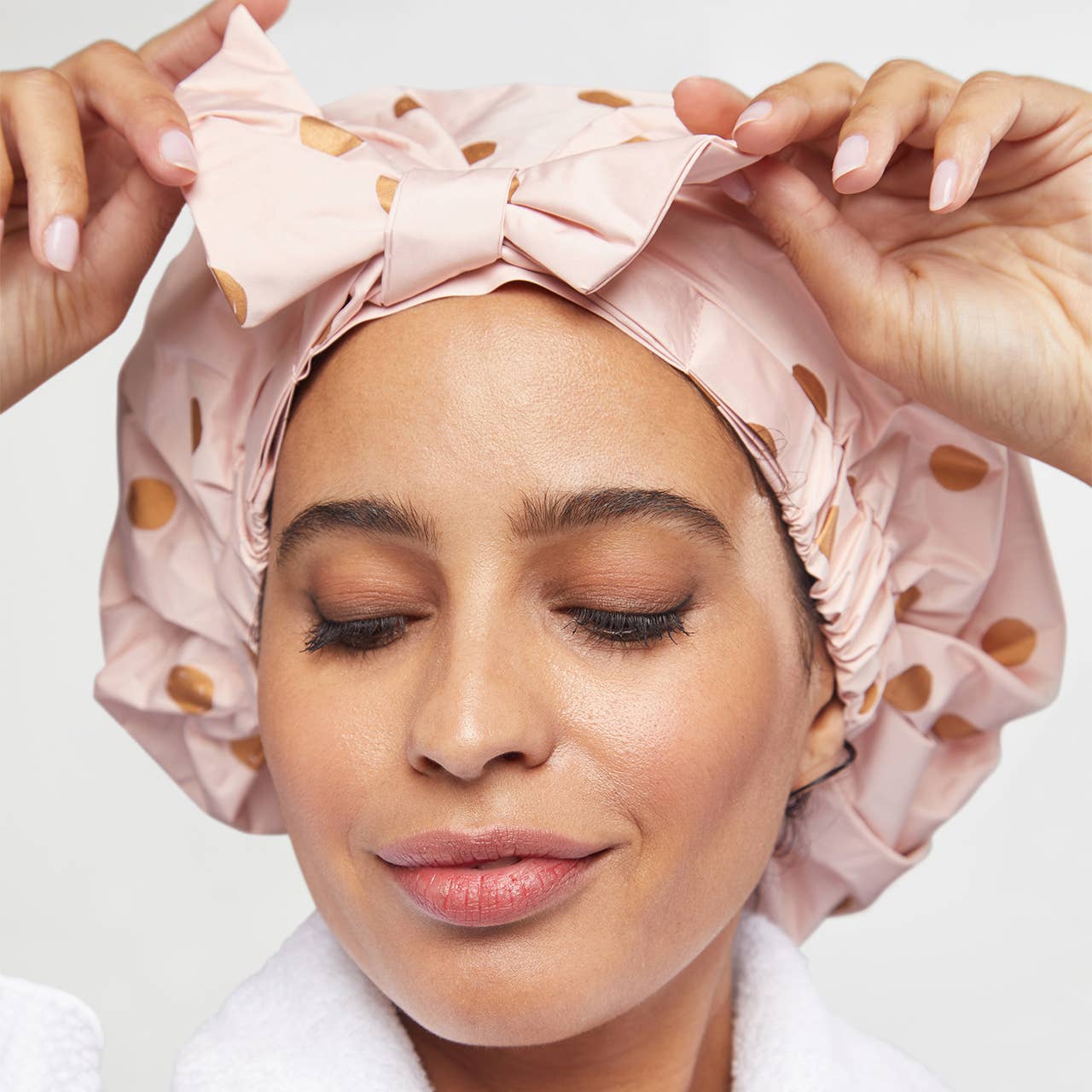 Luxury Shower Cap - Blush Dot - Image 5