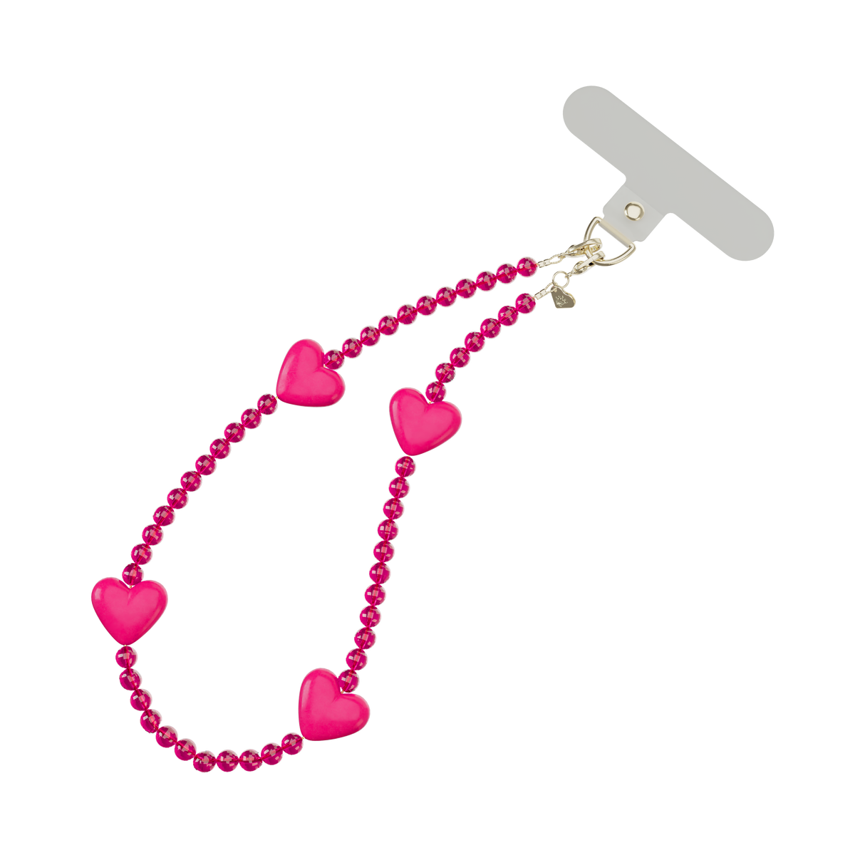 Hot Pink Heart Phone Charm