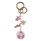 Soccer Theme Charm Embellished Drop Keychain Bag Charm: Black