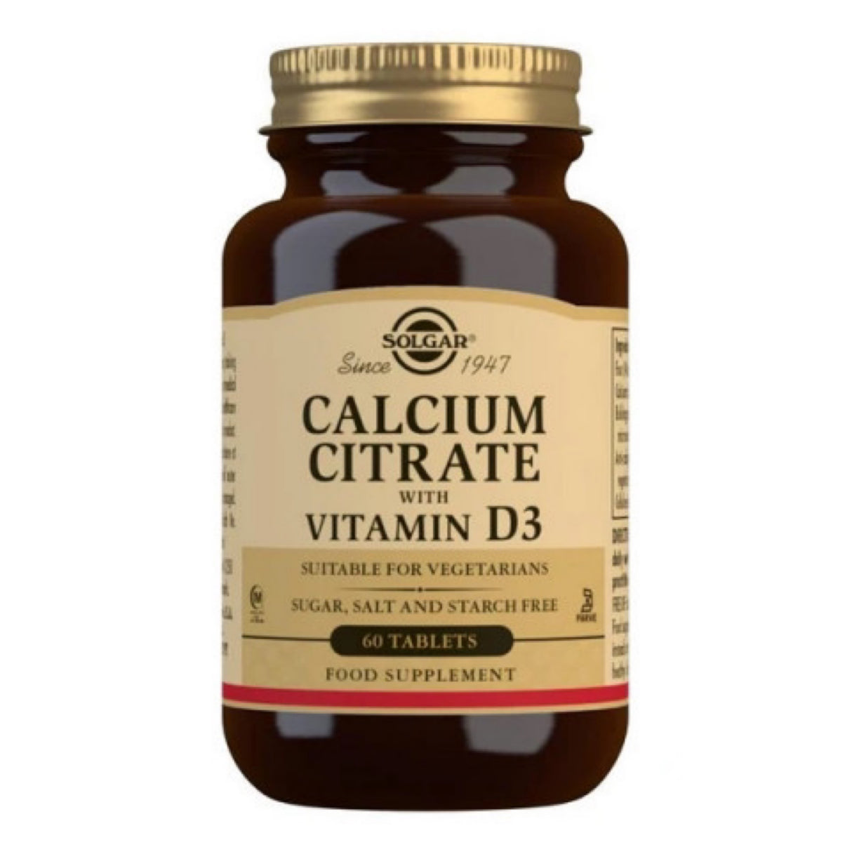 Solgar Calcium Citrate with Vitamin D3 60 tablets