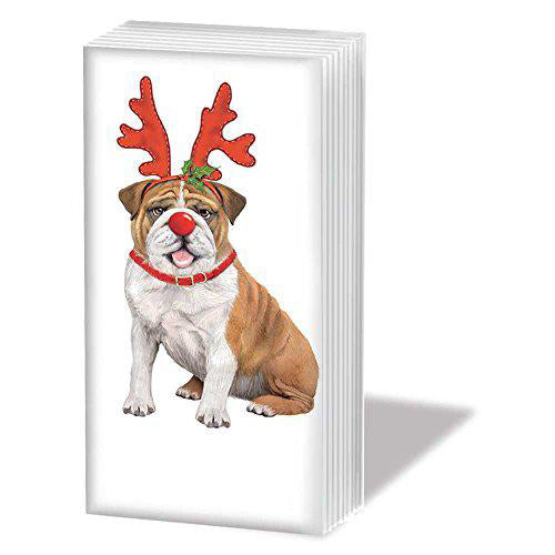 Paperproducts Design PPD 51585 Festive Xmas Bulldog Sniffs, 6-Packs of 10 Tissues Each