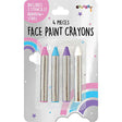 iscream Prettiest Rainbows 4-Piece Multicolor Face Paint Crayon Set with Stencils