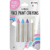 iscream Prettiest Rainbows 4-Piece Multicolor Face Paint Crayon Set with Stencils