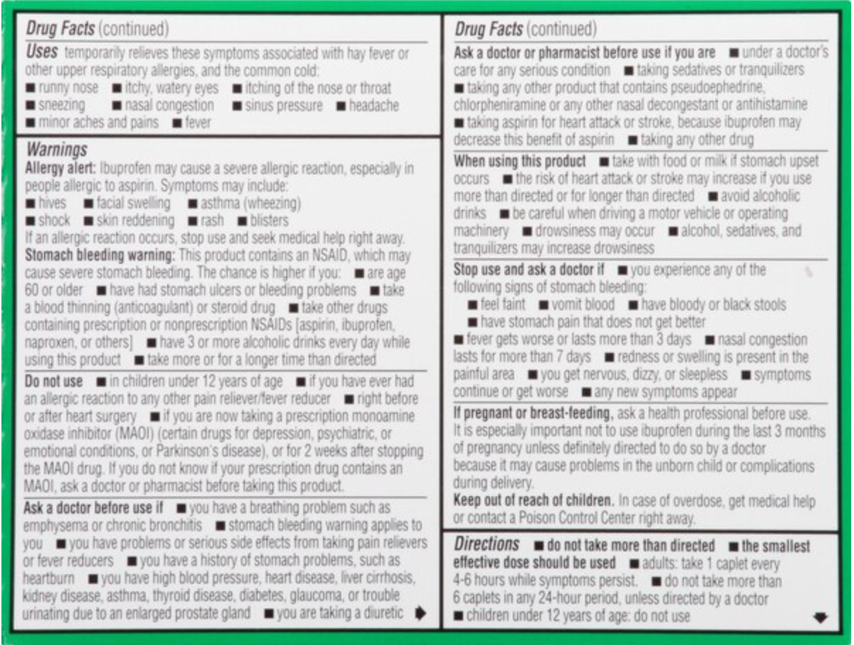 Advil Allergy Sinus Relief Coated Caplets, Pain Reliever & Allergy Relief, 20 Count