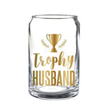 Slant Trophy Husband Beer Can Glass