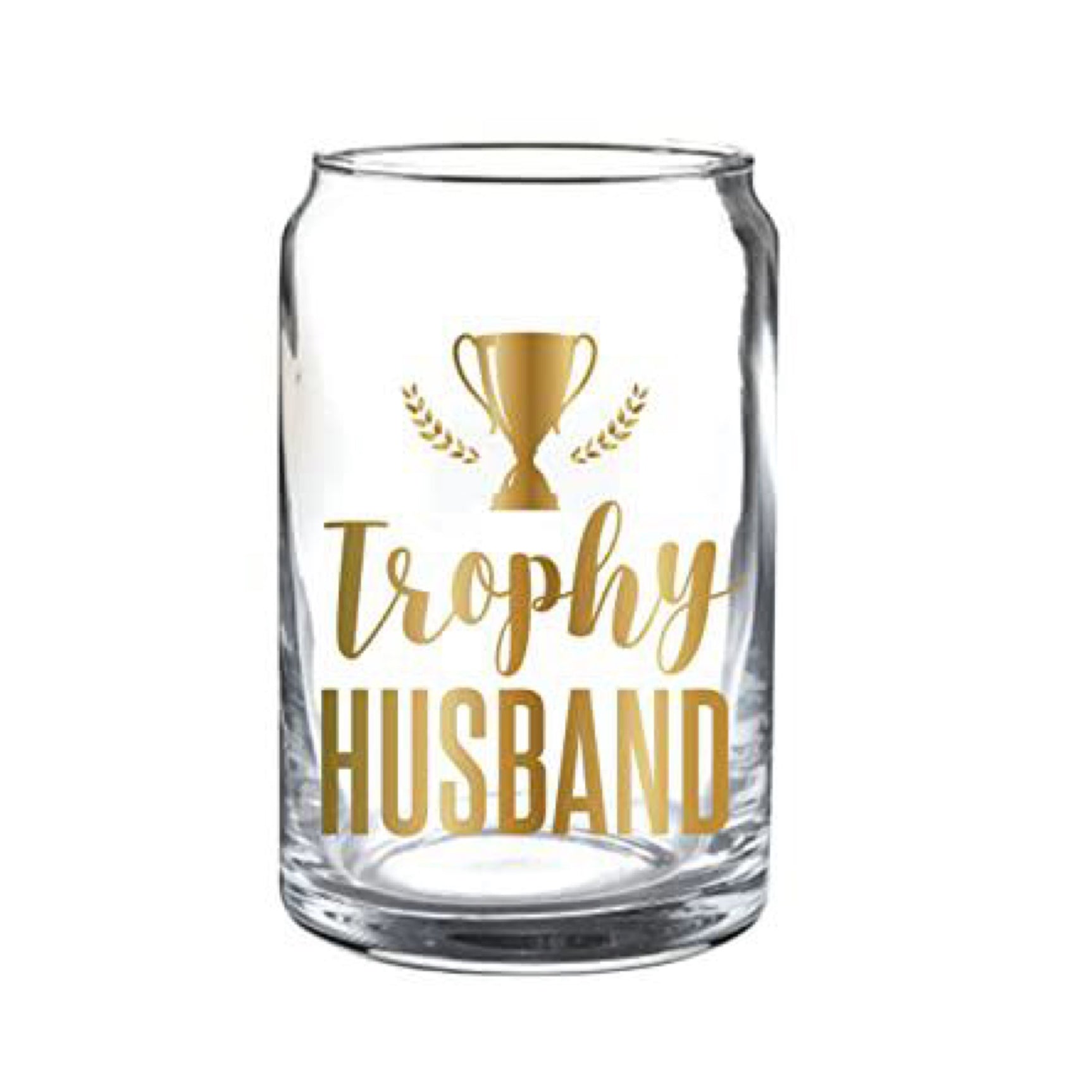Slant Trophy Husband Beer Can Glass