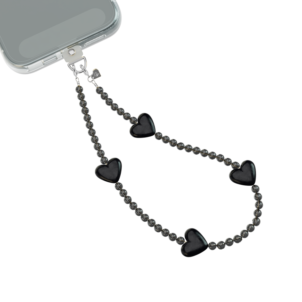 Black Heart Phone Charm
