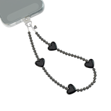 Black Heart Phone Charm