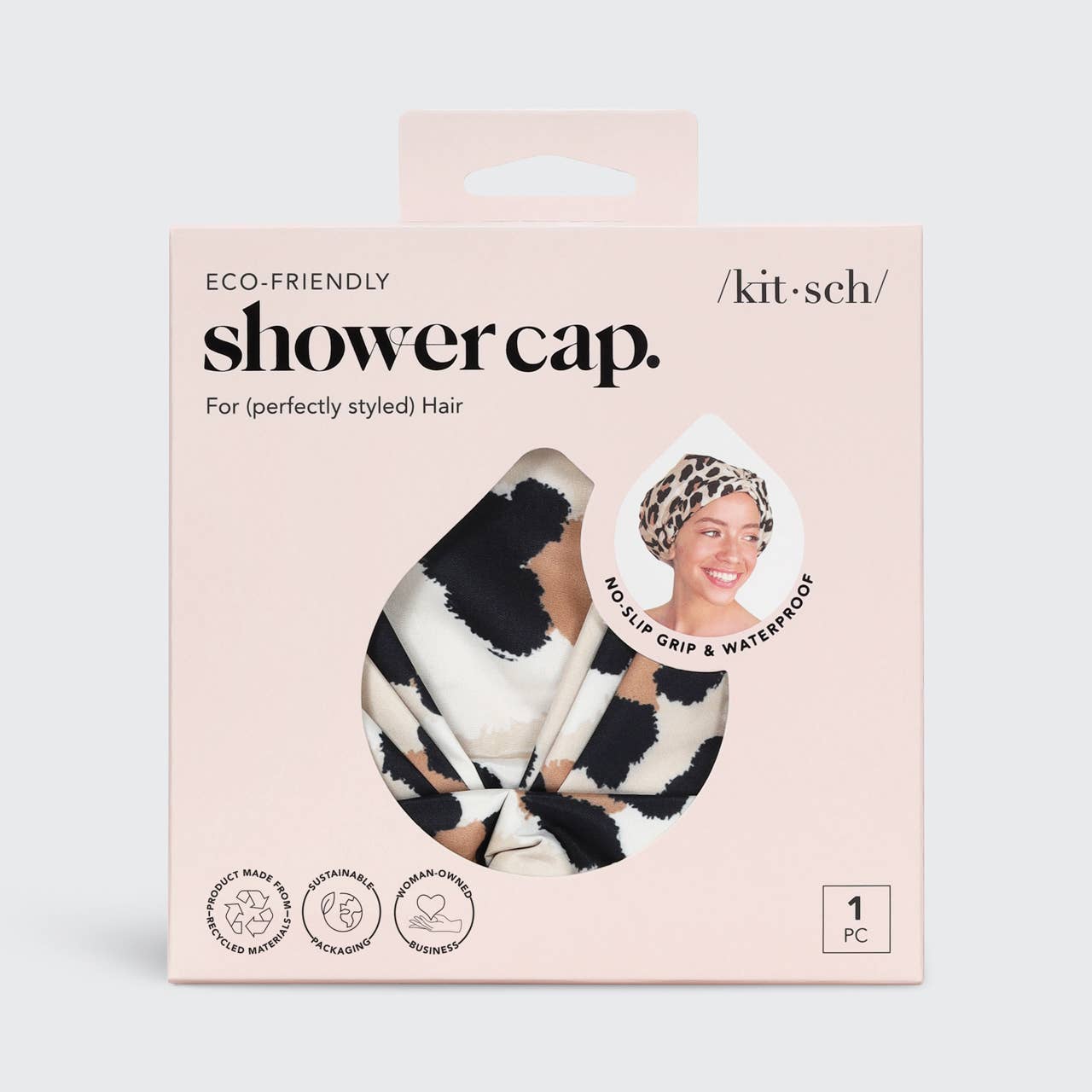 KITSCH Luxury Shower Cap - Leopard - Image 4