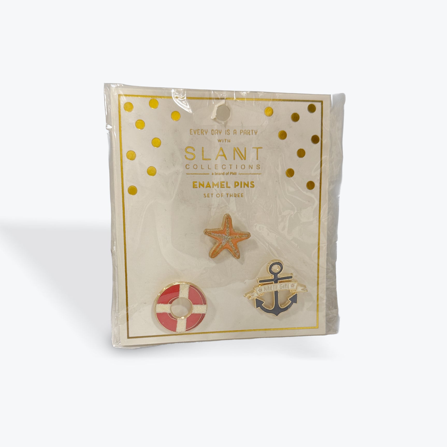 Slant Collection Enamel Pins: Starfish, Anchor, and Float
